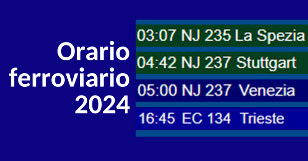 Nuovo orario ferroviario 2024