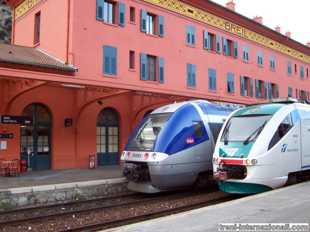 A Breil sur Roya treno da Nizza e treno Cuneo - Ventimiglia