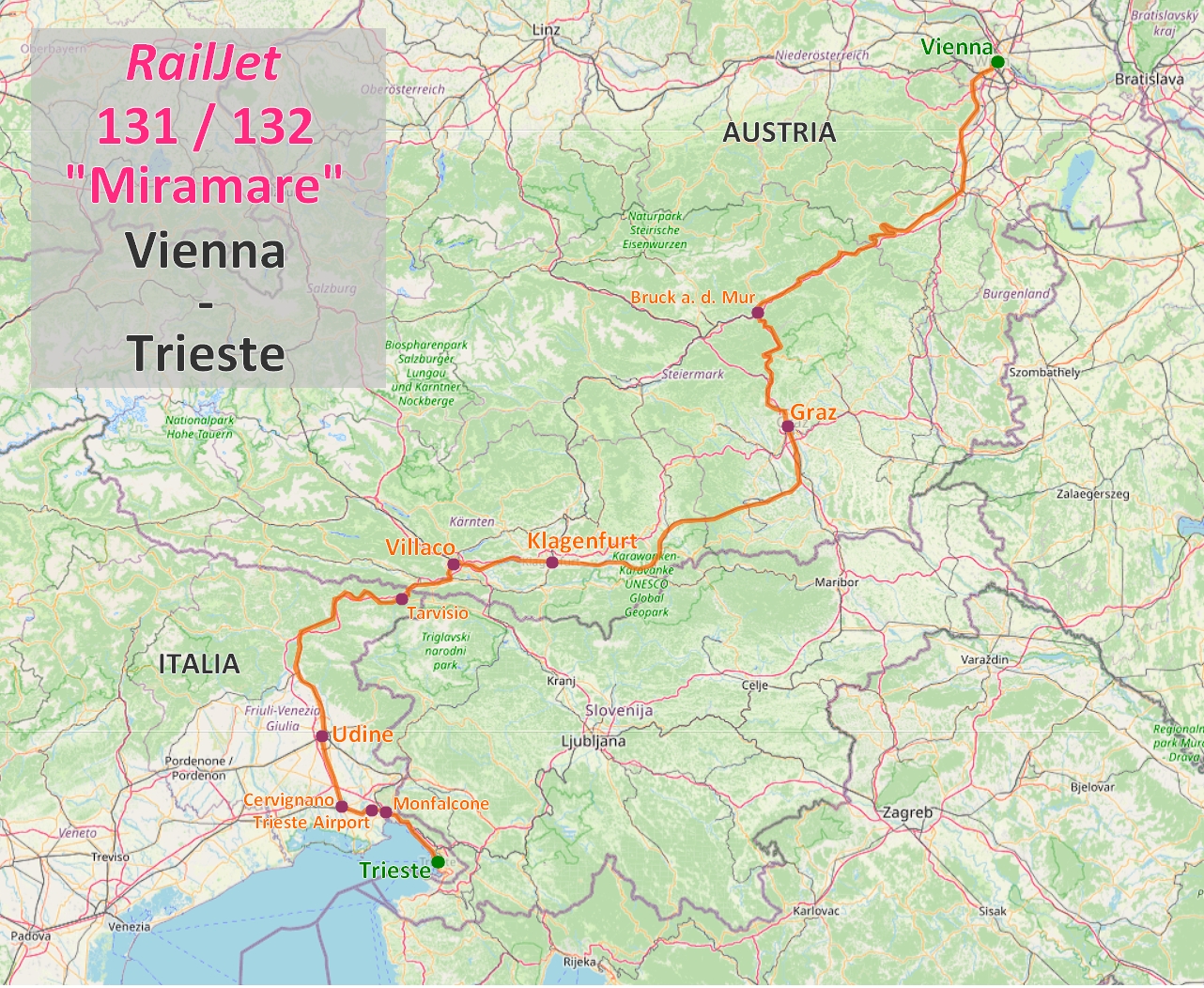 Mappa percorso Espresso Riviera